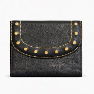 Gianni Versace Vintage Porta Vitello Castoni Crystal Embellished Wallet W / COA